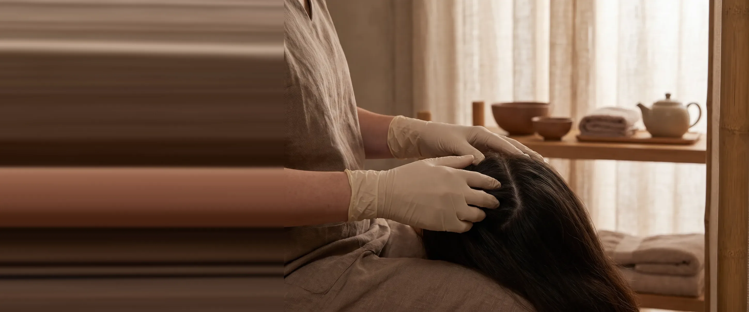 Cuir chevelu et cheveux, en lumière douce